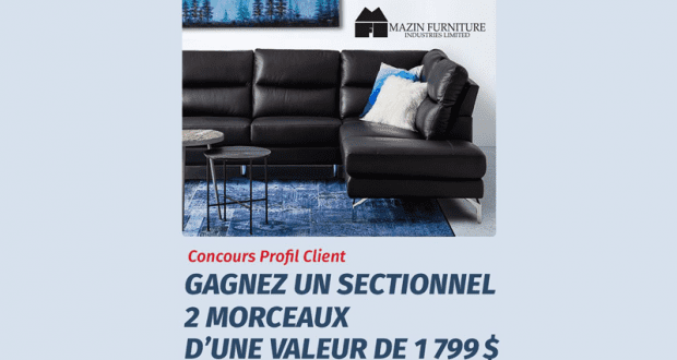 Sectionnel 2 morceaux MAZIN d'une valeur de 1 799$