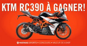 Un KTM RC 390 2017 d’une valeur de 6 949$