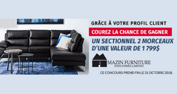 Un sectionnel en cuir et similicuir Mazin (Valeur de 1 800 $)