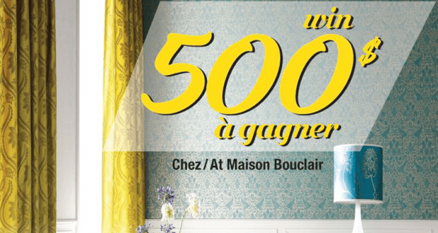 Une carte-cadeau de 500$ chez Bouclair