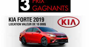 Une location du KIA FORTE 2019 d’une valeur de 10 096 $