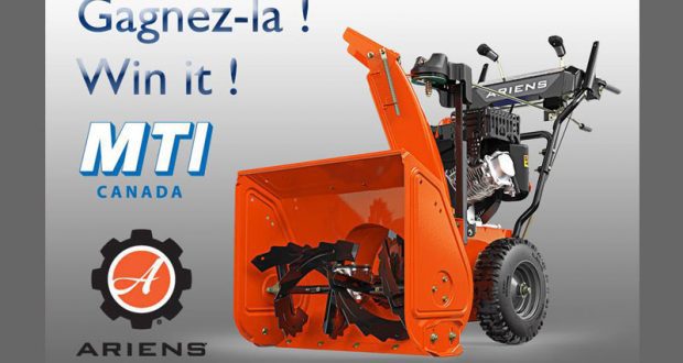 Une souffleuse Ariens Classic 24 offerte par MTI Canada