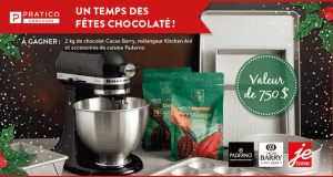 2 kg de chocolat et un mélangeur sur socle Kitchen Aid