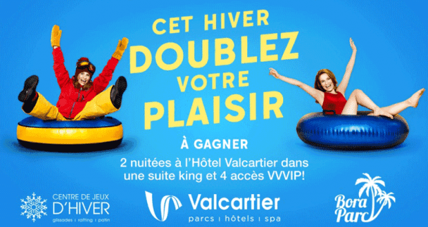 2 nuitées pour 4 à l'Hôtel Valcartier et 4 accès VVVIP