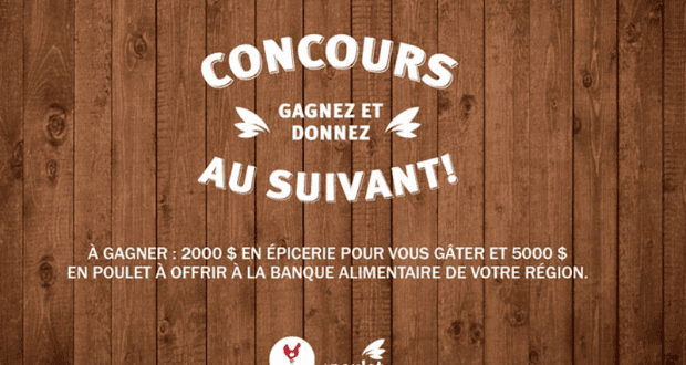 Gagnez 2 000$ en épicerie et 5 000 $ en poulet