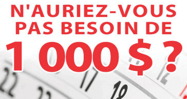 1000$ en argent à gagner