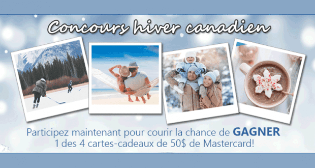 4 cartes-cadeaux Mastercard de 50 $