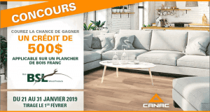 500$ de crédit applicable sur un plancher de bois franc BSL