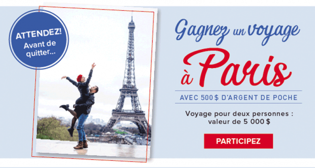 Gagnez un voyage pour 2 à Paris (valeur de 5 000$)