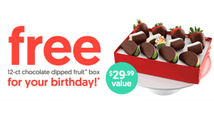 Plateau Gratuit de 12 fruits au chocolat