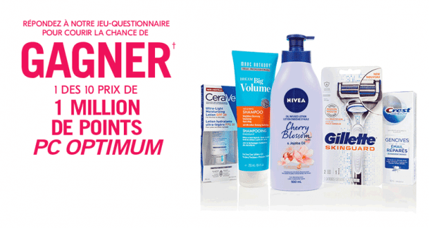 1 million de points Optimum de Pharmaprix (1000$)