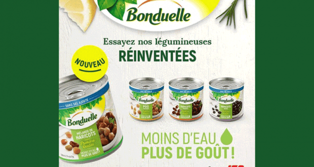 Coupon de 1$ sur 2 boîtes de légumineuses Bonduelle