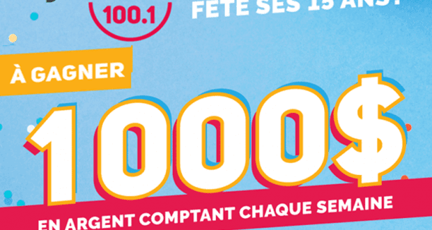 Gagnez 1000$ en argent comptant chaque semaine