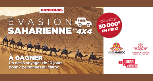 Gagnez 6 voyages de 10 jours pour 2 au Maroc (5 000 $ chacun)