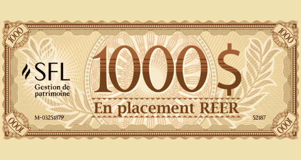 Un placement REER de 1 000 $