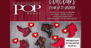 Une carte cadeau CHAUSSURES POP de 100$