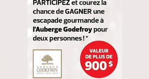 Escapade pour deux à l’Auberge Godefroy (Valeur de 900$)