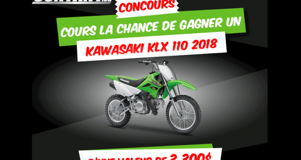 Gagnez un Kawasaki KLX 110 2018 d'une valeur de 3300$