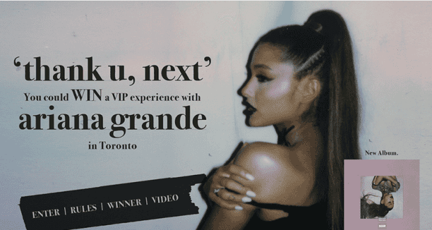 Gagnez un Voyage à Toronto pour voir Ariana Grande