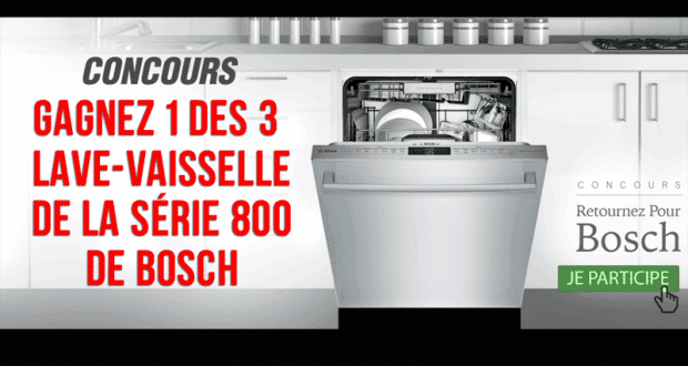 1 des 3 lave-vaisselle de la Série 800 de Bosch (2849$ chacun)