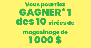 10 Cartes-cadeaux Shoppers Drug Mart Pharmaprix de 1 000$