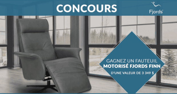 Fauteuil motorisé en cuir FJORDS Finn (Valeur de 3349 $)