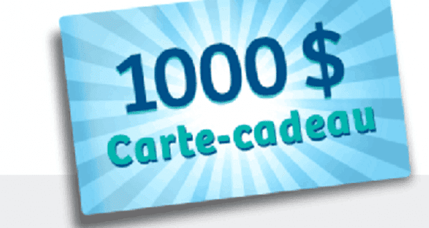 Gagnez 1000$ en cartes-cadeaux