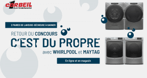 Gagnez un Ensemble laveuse sécheuse Whirlpool (2360 $)