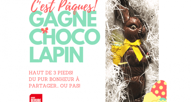 Un Choco Lapin haut de 3 pieds