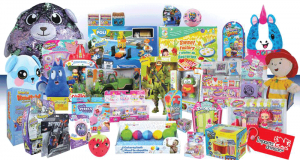 Un panier rempli de jouets d'une valeur de 568$