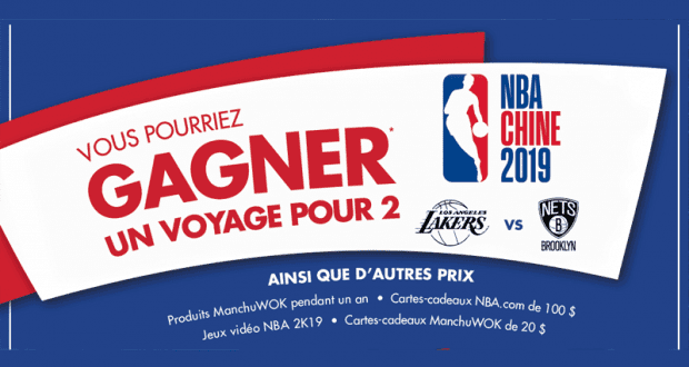 Gagnez un Voyage pour 2 pour voir la NBA en Chine