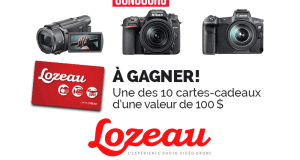 10 cartes-cadeaux Lozeau d'une valeur de 100$ chacune