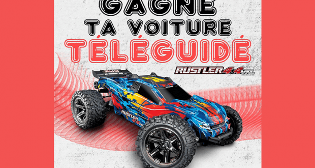 Une voiture téléguidé TRAXXAS RUSTLER 4x4 VXL