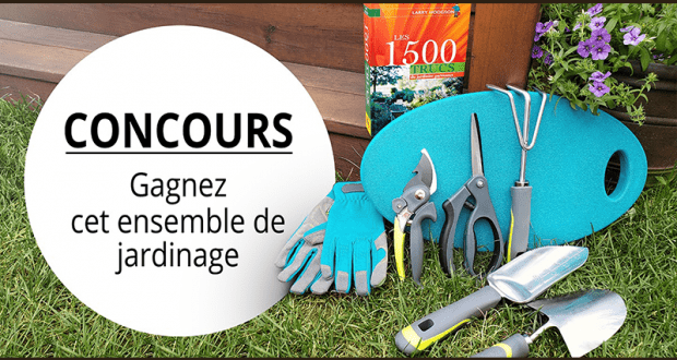 Un kit de jardinage et un livre de Larry Hodgson