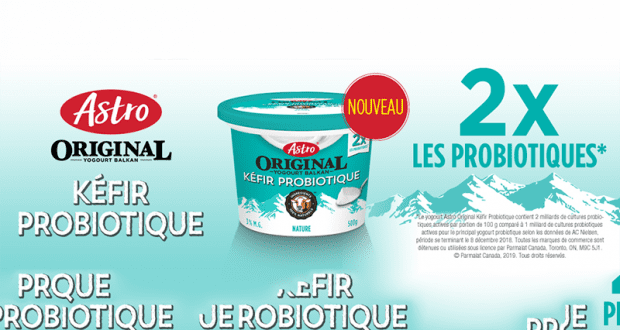 1 pot gratuit de yogourt Kéfir probiotique Astro Original