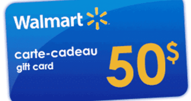 2 cartes-cadeaux Walmart (valeur de 50$ chacune)