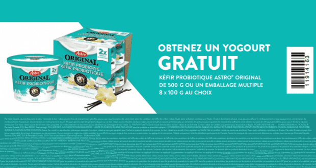 Gratuit Un yogourt Kéfir probiotique Astro Original 500g