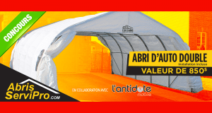 Un abris d'auto double et installation incluse (Valeur de 850 $)