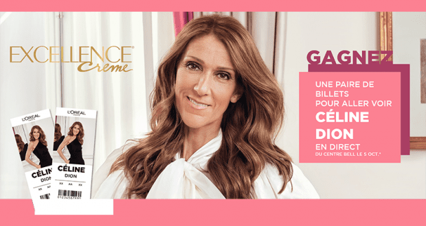 Une paire de billets pour le spectacle de Céline Dion