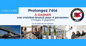 3 forfaits brunch-croisière pour 4 à bord du AML Cavalier Maxim