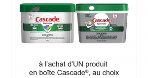 Coupon de 3$ à l’achat d’un produit en boîte Cascade au choix