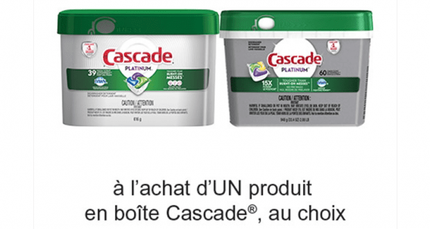 Coupon de 3$ à l’achat d’un produit en boîte Cascade au choix