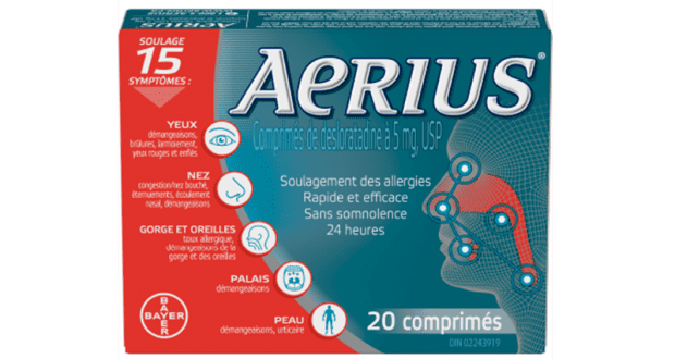 Coupon de 3$ sur un produit Aerius