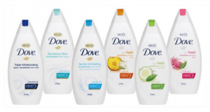 Échantillons Gratuits du gel pour le corps Dove