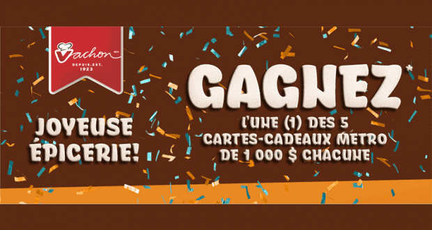 5 cartes-cadeaux Métro d’une valeur de 1 000$ chacune