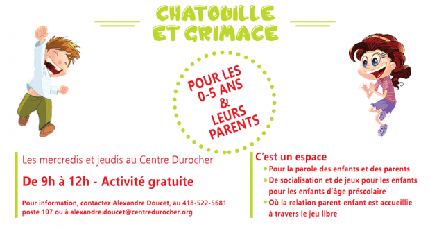 Chatouille et Grimace pour les 0-5 ans et leurs parents