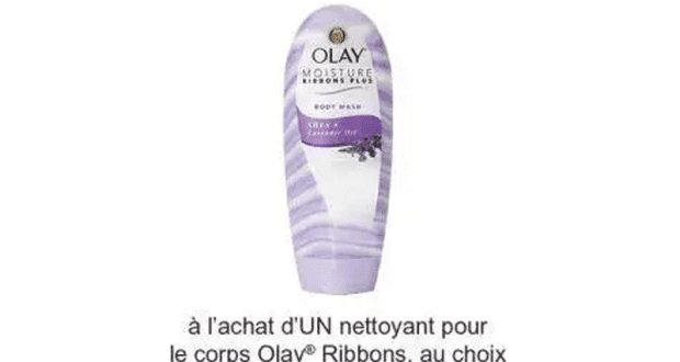 Coupon de 3 $ à l’achat d’un produit Olay Ribbons