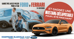 Gagnez une location d’une Ford Mustang 2019 décapotable