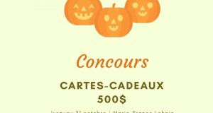 Une citrouille comprenant plusieurs cartes cadeaux de 500$