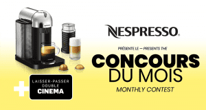 Une machine vertuo Chrome Nespresso + Mousseur à lait